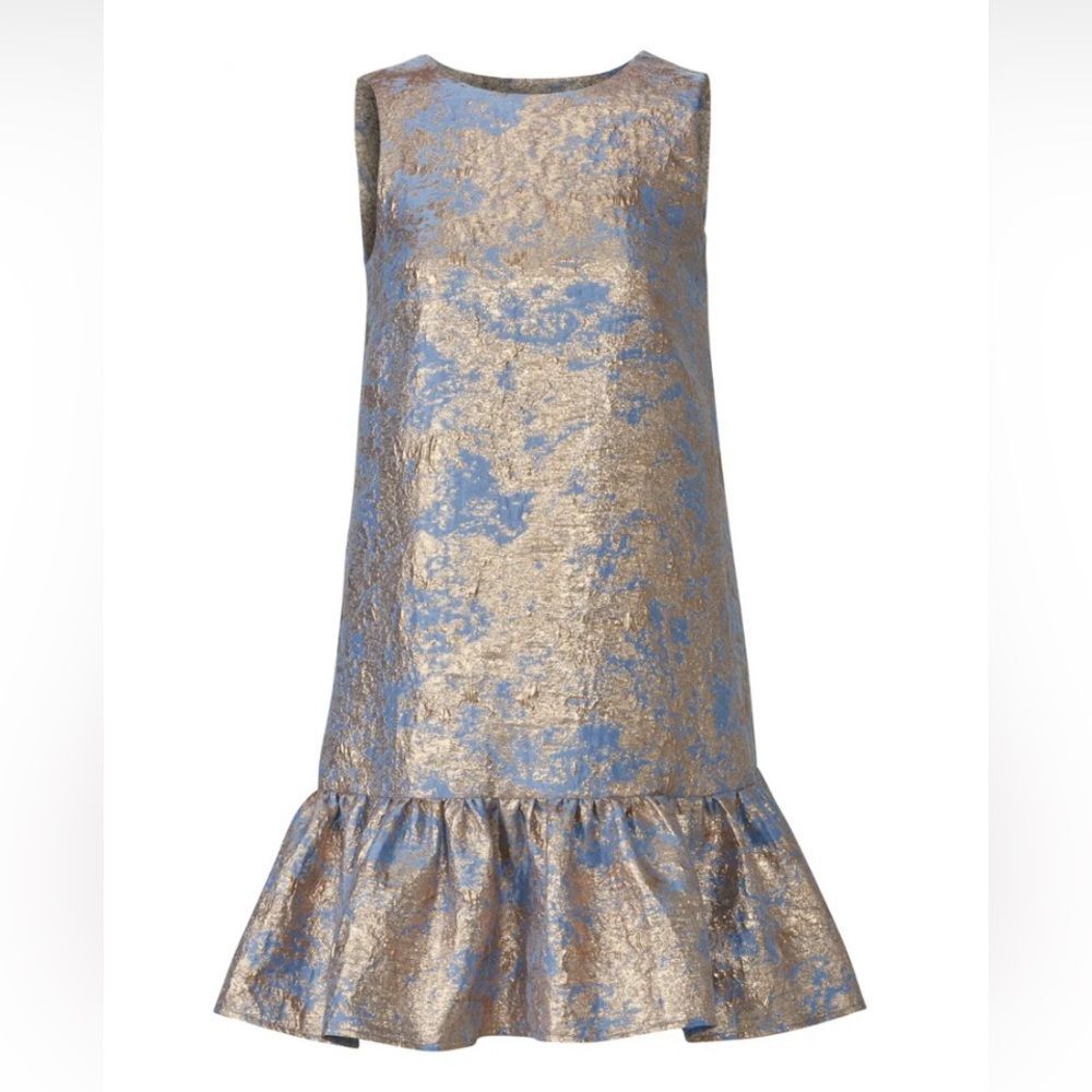 Slate and Willow Blue/Gold Baby Doll Dress Size 4